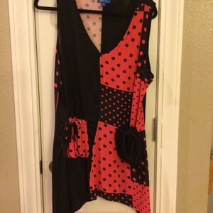 Size XL Black/Pink Long Vest with Front Pockets